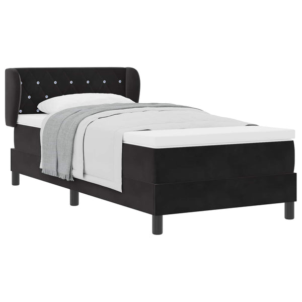 Boxspringbett Schwarz 100x200 cm Samt