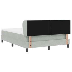 Boxspringbett Hellgrau Samt 140x190 cm