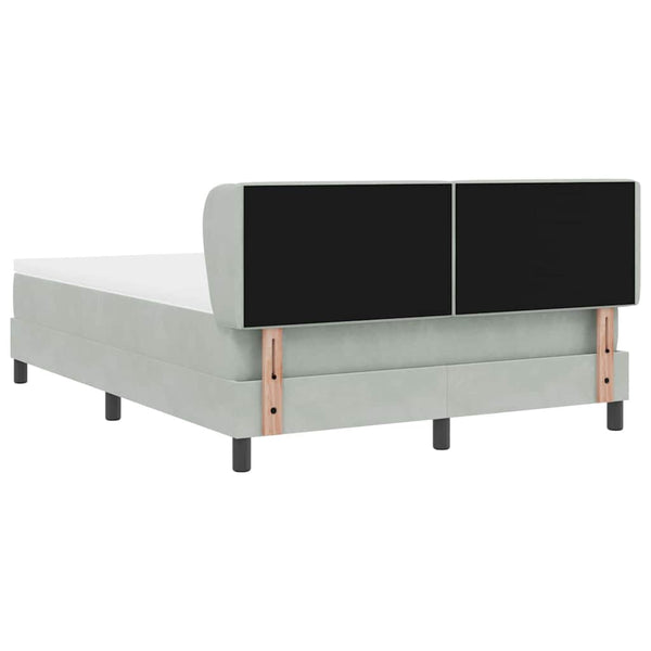Boxspringbett Hellgrau Samt 140x190 cm