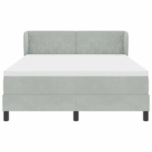 Boxspringbett Hellgrau Samt 140x190 cm