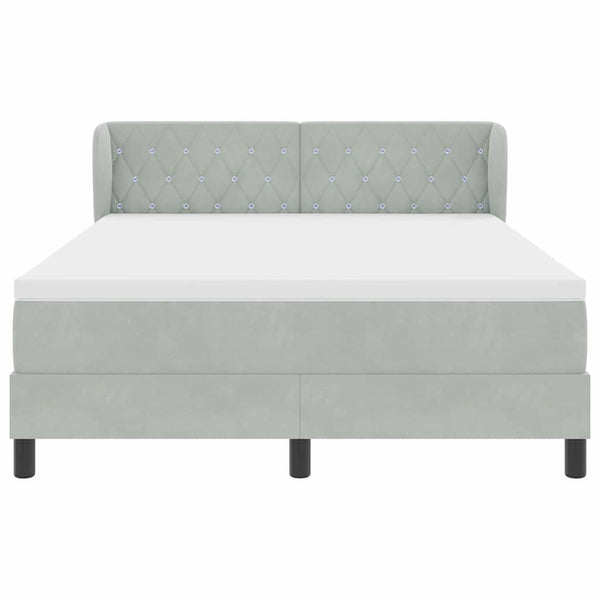 Boxspringbett Hellgrau Samt 140x190 cm