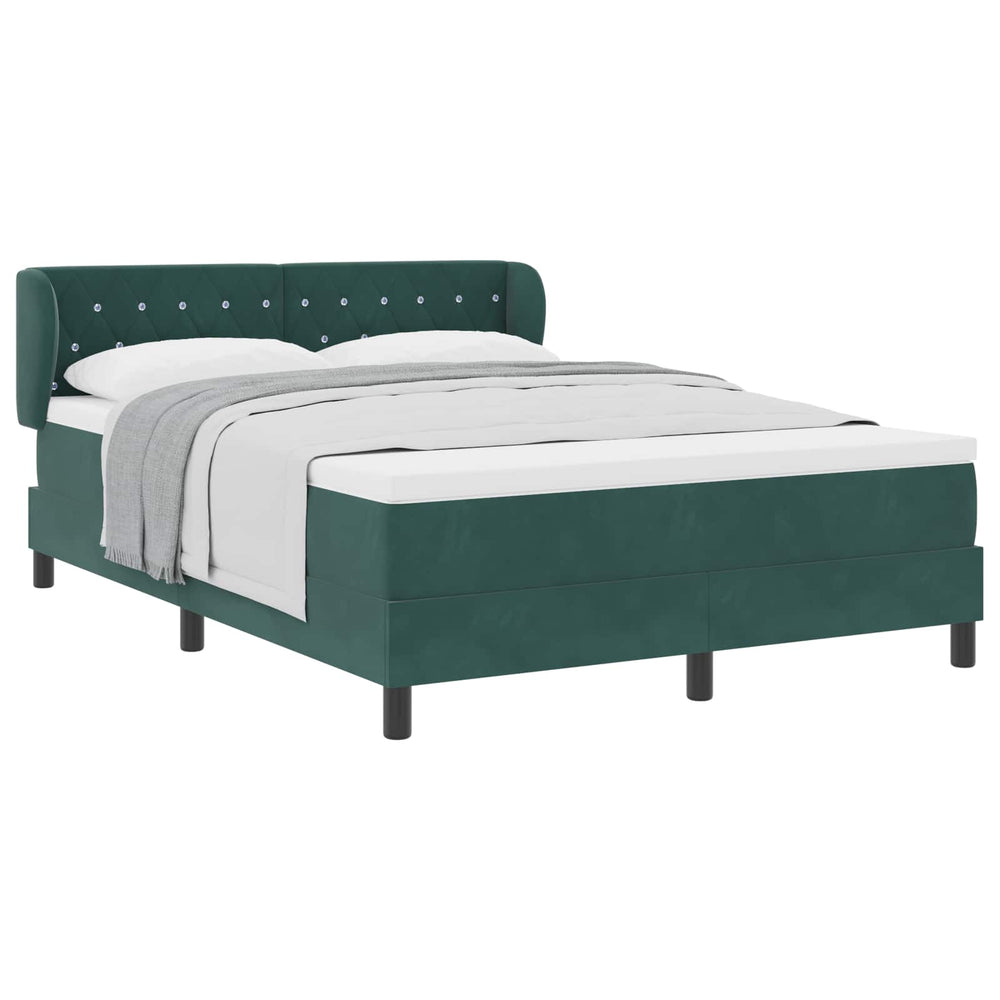 Boxspringbett Dunkelgrün Samt 140x190 cm