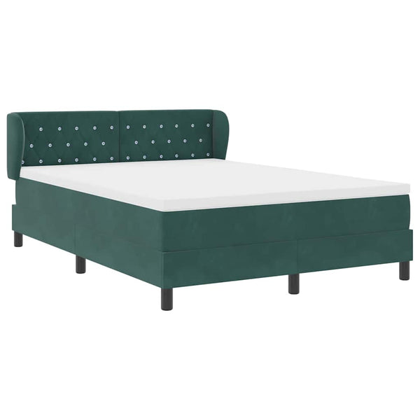 Boxspringbett Dunkelgrün Samt 140x190 cm