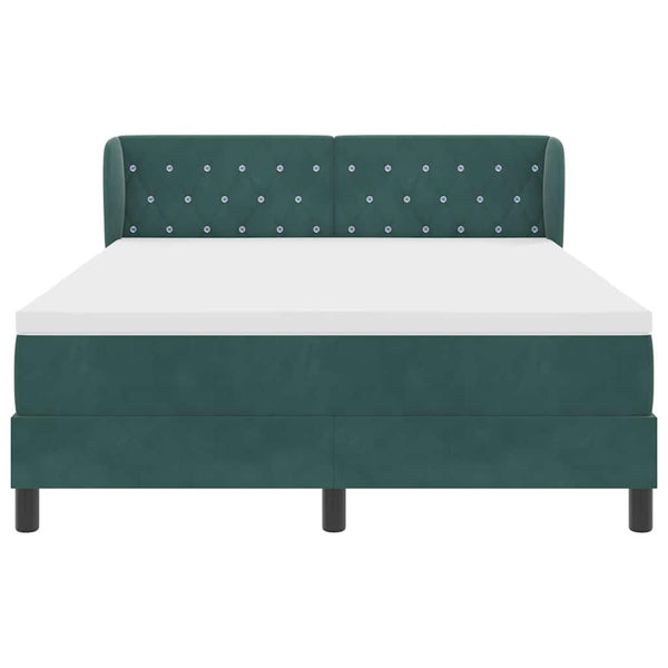 Boxspringbett Dunkelgrün Samt 140x190 cm