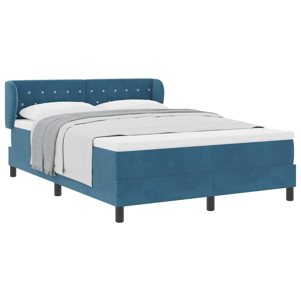 Boxspringbett Dunkelblau 140x190 cm Samt