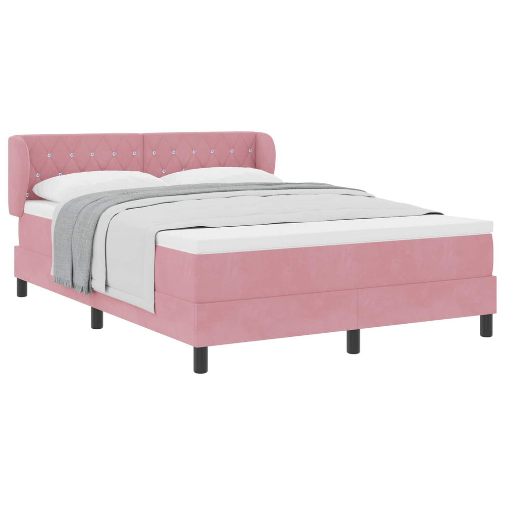 Boxspringbett Rosa Samt 140x190 cm