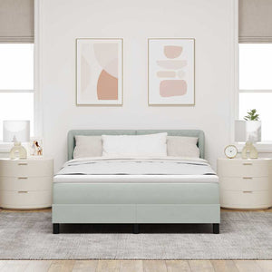 Boxspringbett Hellgrau Samt 140x200 cm