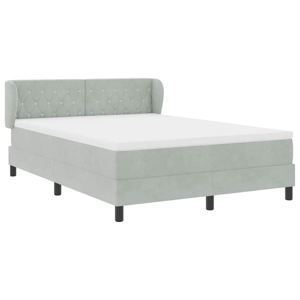 Boxspringbett Hellgrau Samt 140x200 cm