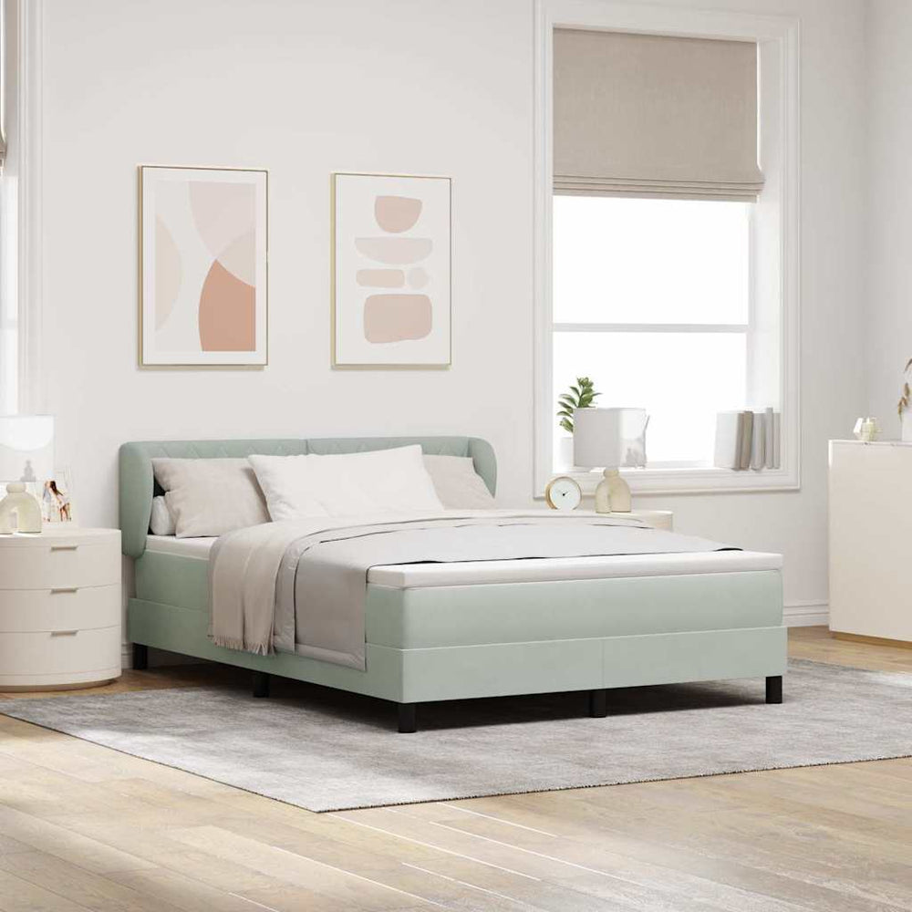 Boxspringbett Hellgrau Samt 160x200 cm