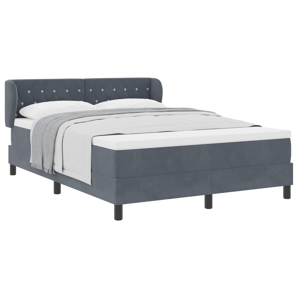 Boxspringbett Dunkelgrau Samt 160x200 cm