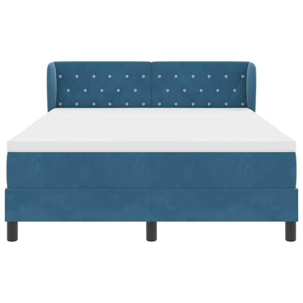 Boxspringbett Dunkelblau Samt 160x200 cm