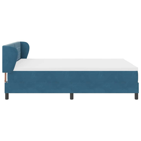 Boxspringbett Dunkelblau Samt 160x200 cm