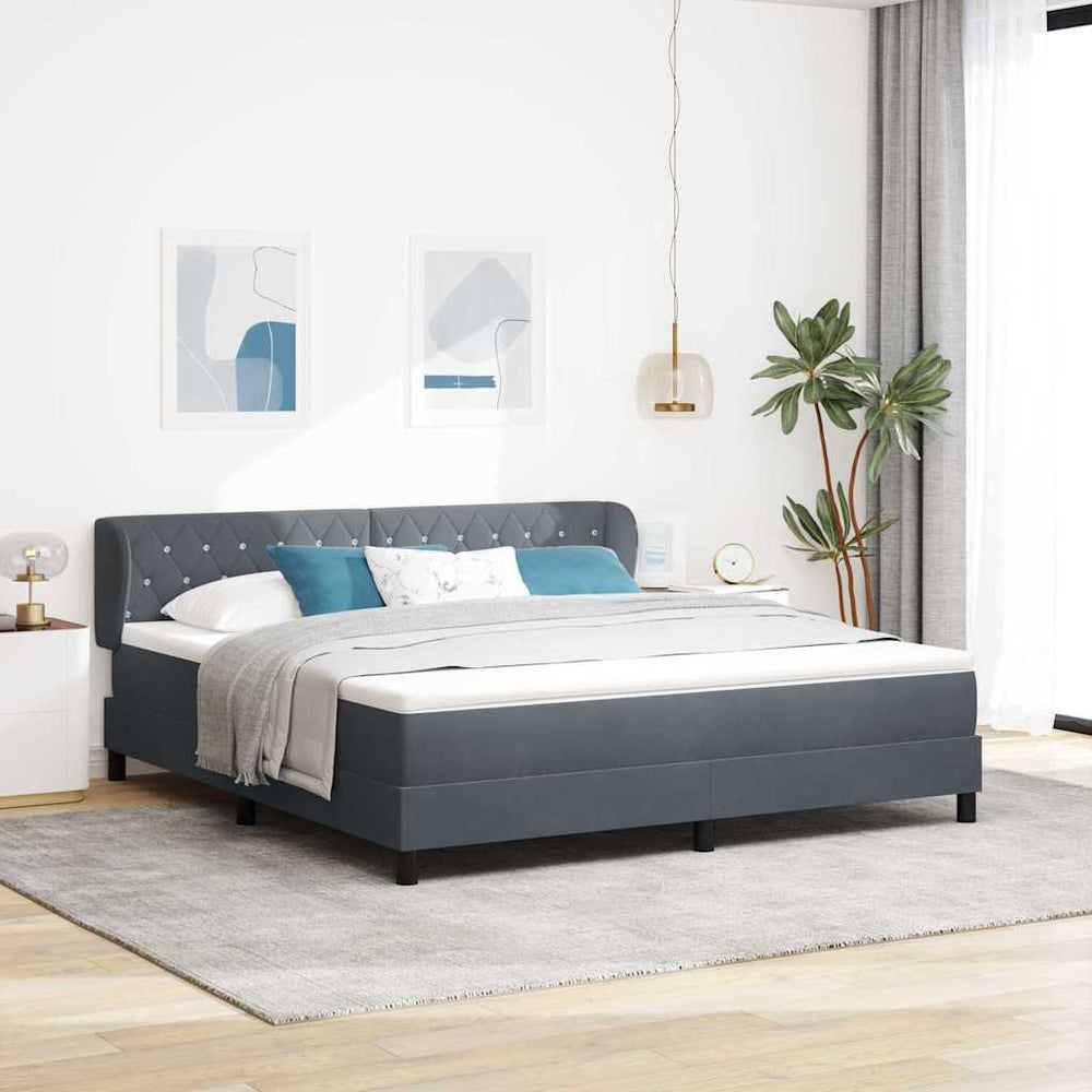 Boxspringbett Dunkelgrau 180x200 cm Samt