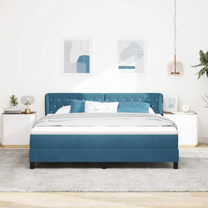 Boxspringbett Dunkelblau Samt 180x200 cm