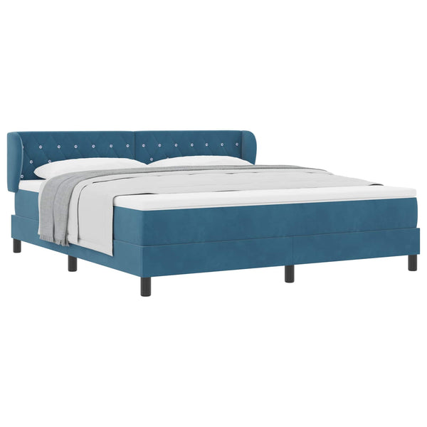 Boxspringbett Dunkelblau Samt 180x200 cm