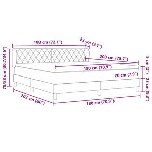 Boxspringbett Dunkelblau Samt 180x200 cm