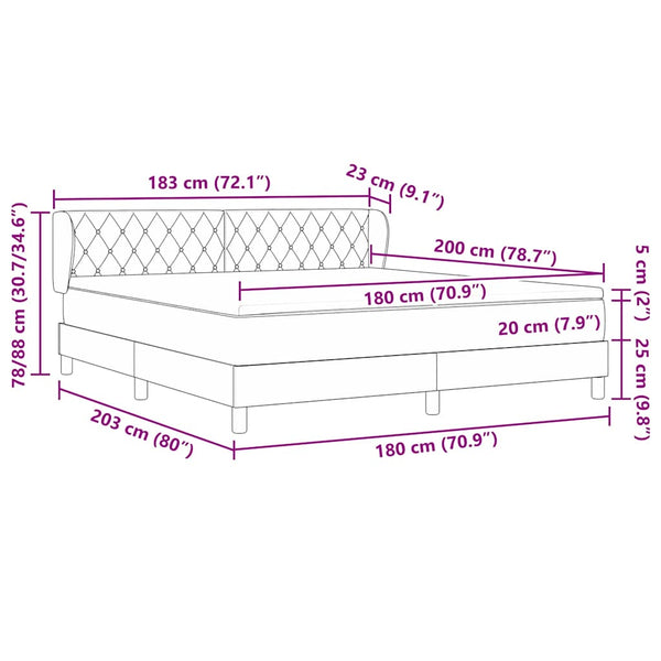 Boxspringbett Dunkelblau Samt 180x200 cm