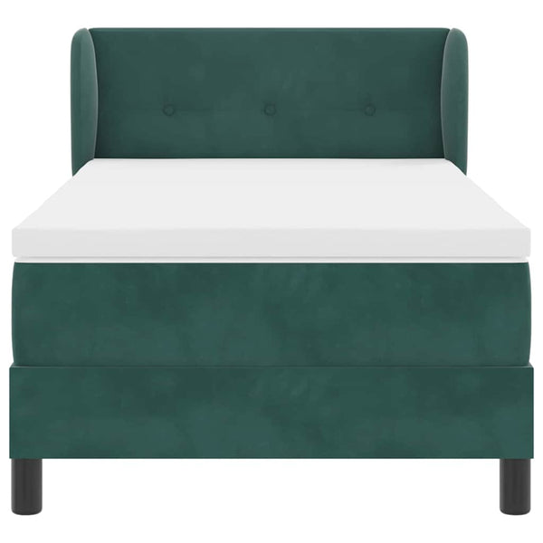 Boxspringbett Dunkelgrün 80x200 cm Samt
