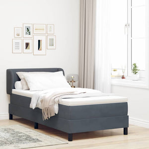 Boxspringbett Dunkelgrau Samt 100x200 cm
