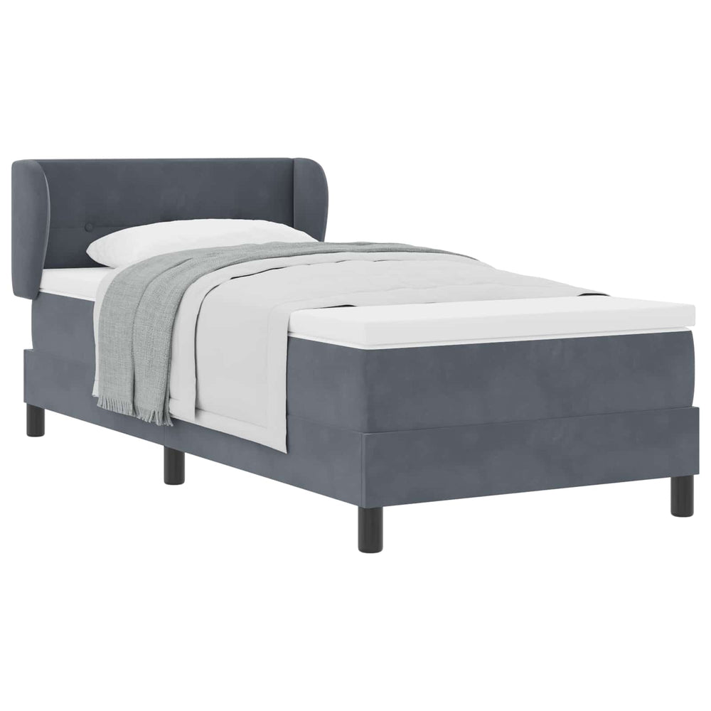 Boxspringbett Dunkelgrau Samt 100x200 cm