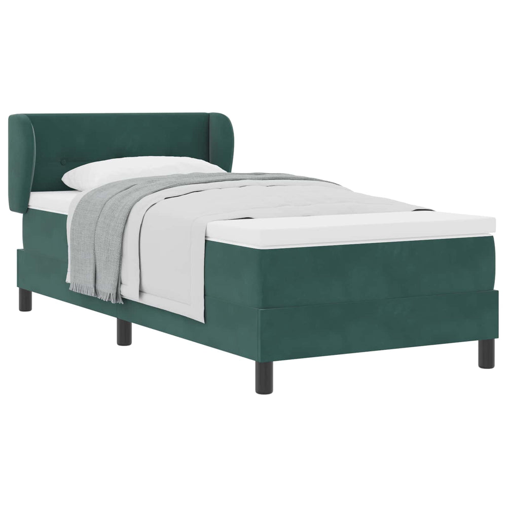 Boxspringbett Dunkelgrün Samt 100x200 cm