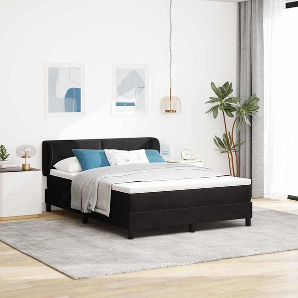 Boxspringbett Schwarz Samt 160x200 cm