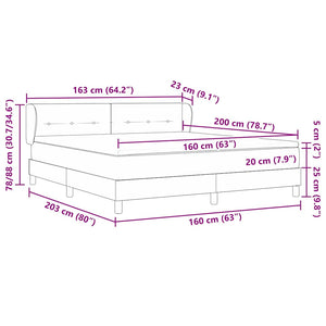 Boxspringbett Schwarz Samt 160x200 cm