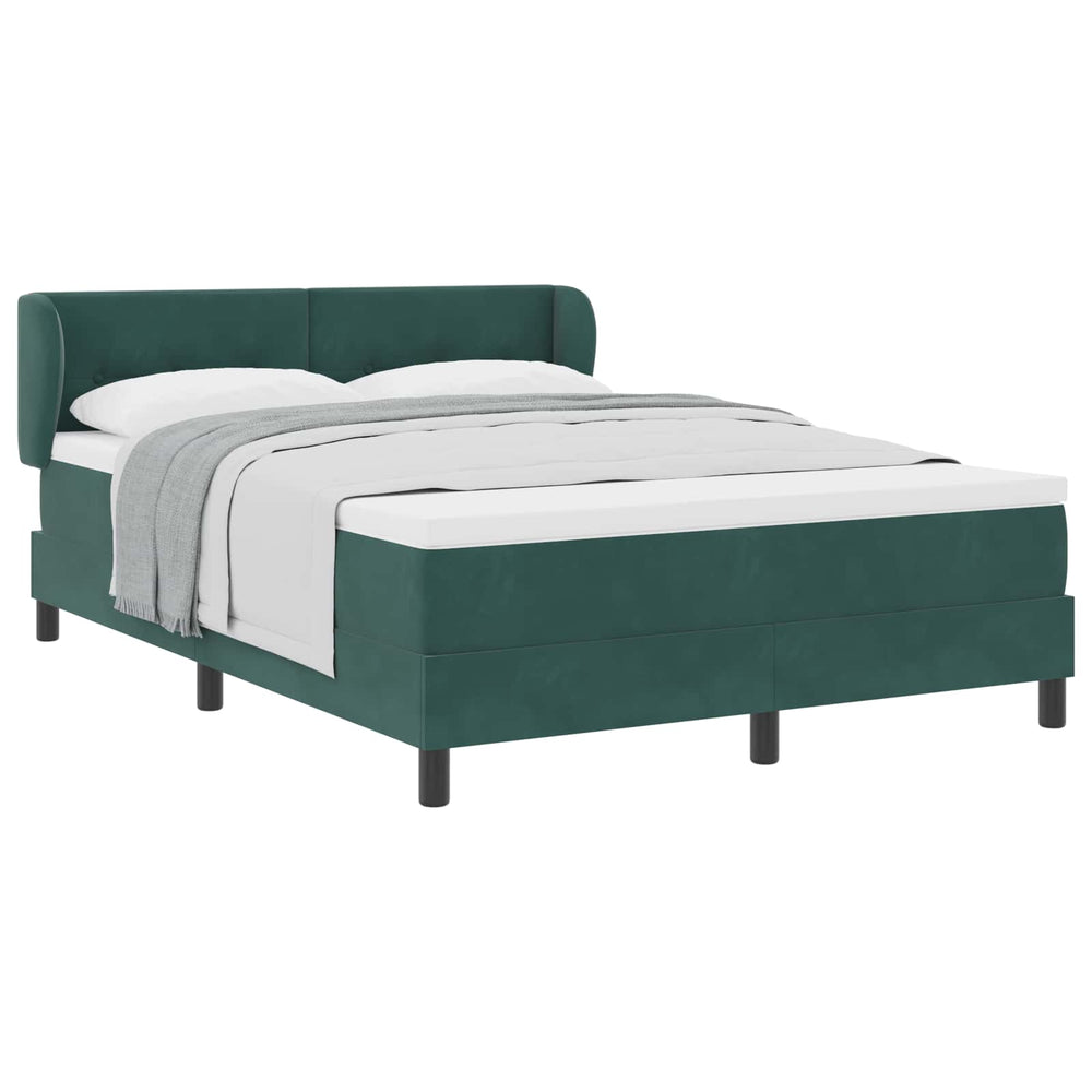 Boxspringbett Dunkelgrün Samt 160x200 cm
