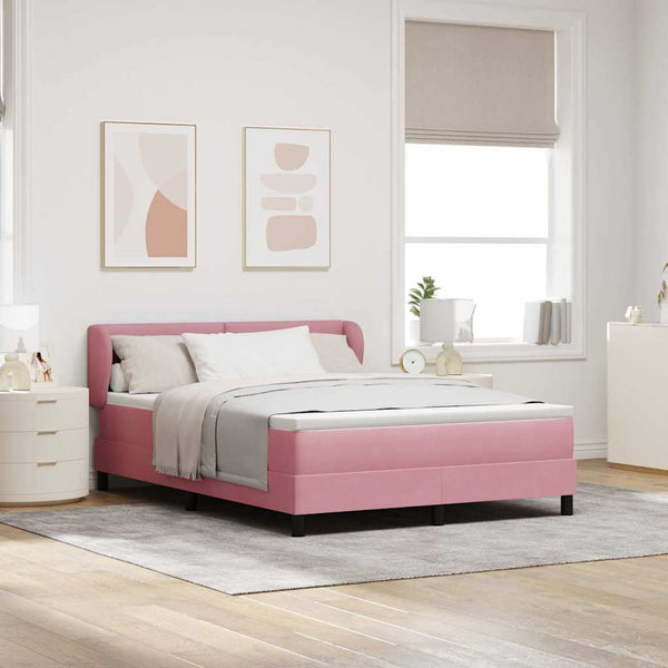 Boxspringbett Rosa Samt 160x200 cm