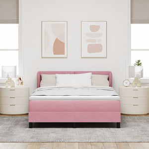 Boxspringbett Rosa Samt 160x200 cm