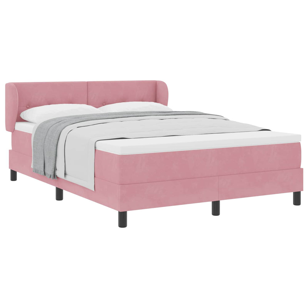 Boxspringbett Rosa Samt 160x200 cm