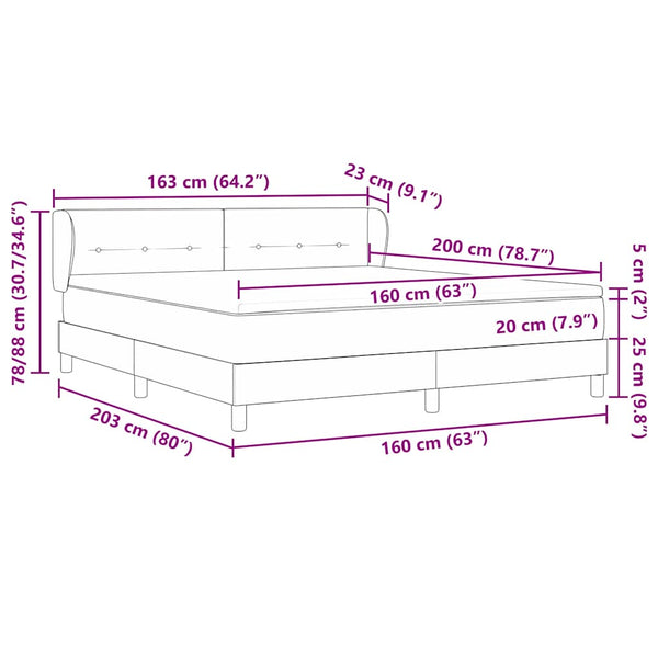 Boxspringbett Rosa Samt 160x200 cm