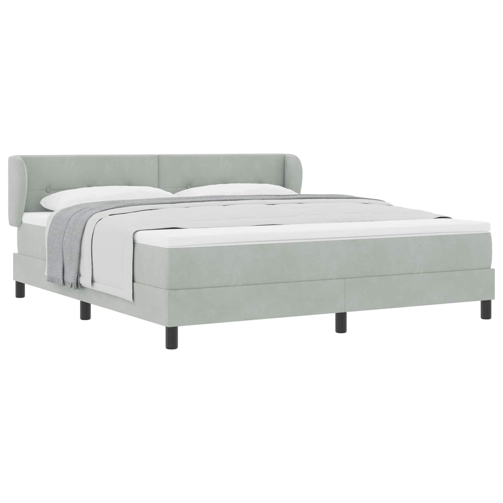 Boxspringbett Hellgrau Samt 180x200 cm