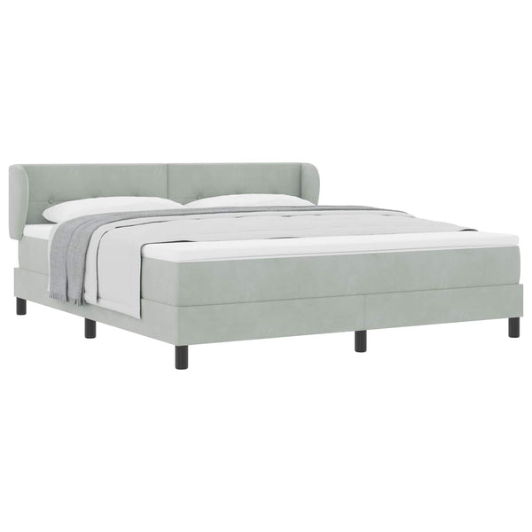 Boxspringbett Hellgrau Samt 180x200 cm