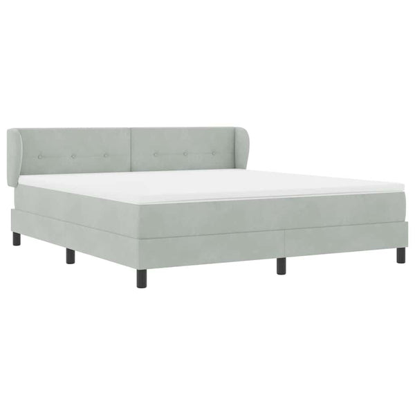 Boxspringbett Hellgrau Samt 180x200 cm