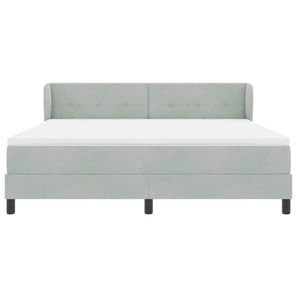 Boxspringbett Hellgrau Samt 180x200 cm