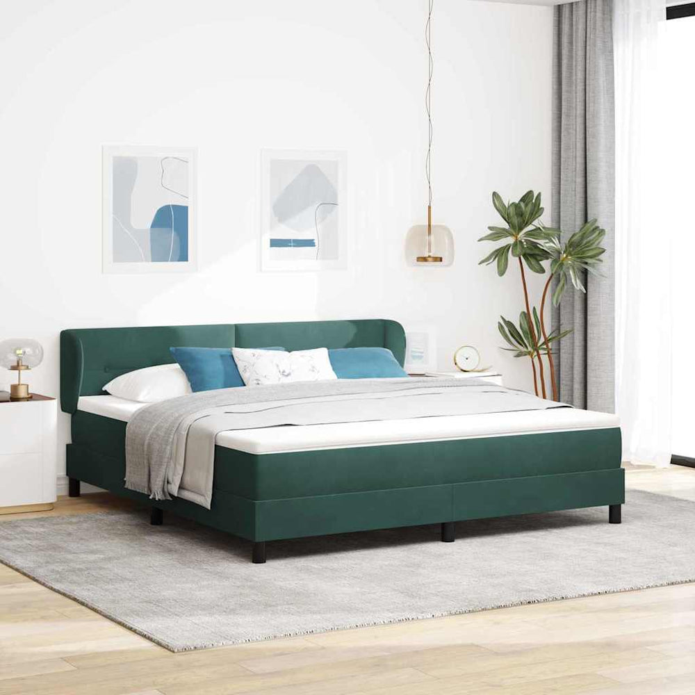 Boxspringbett Dunkelgrün 180x200 cm Samt