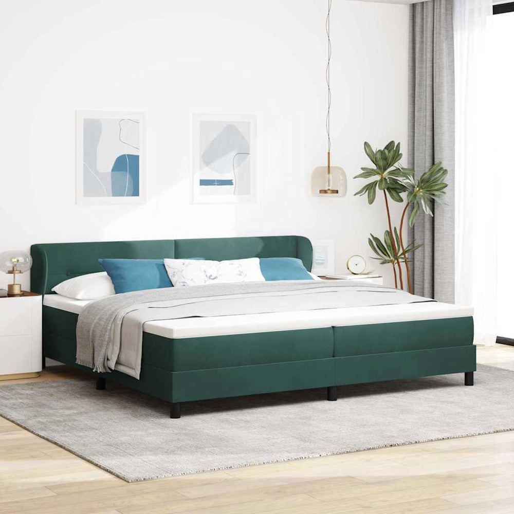 Boxspringbett Dunkelgrün 200x200 cm Samt