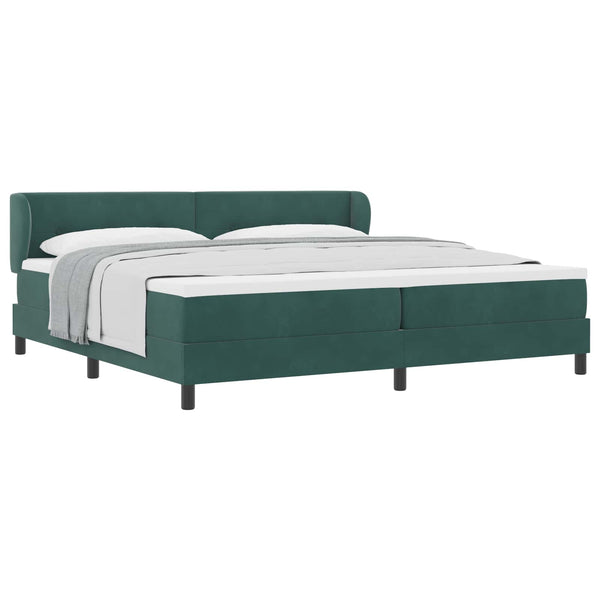 Boxspringbett Dunkelgrün 200x200 cm Samt