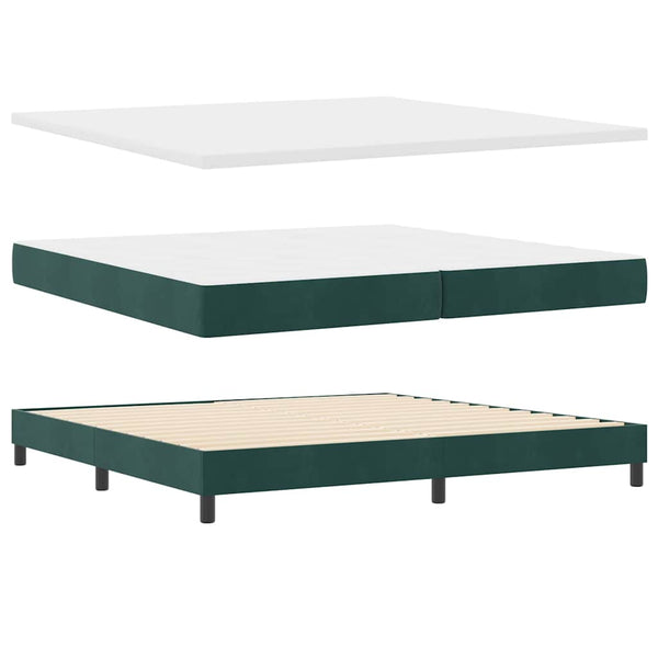 Boxspringbett Dunkelgrün 200x200 cm Samt