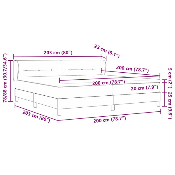 Boxspringbett Dunkelgrün 200x200 cm Samt