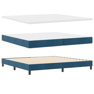 Boxspringbett Dunkelblau 200x200 cm Samt