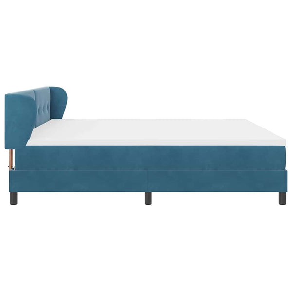 Boxspringbett Dunkelblau 200x200 cm Samt
