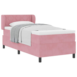 Rosa Boxspringbett 100x200 cm mit Samt