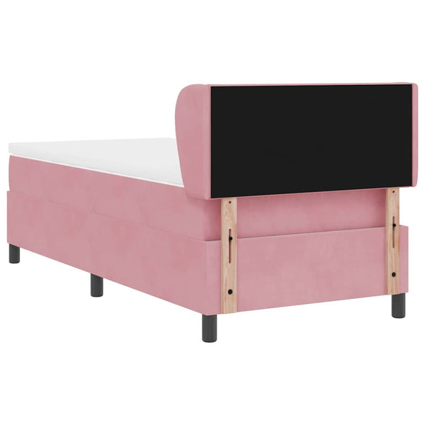 Rosa Boxspringbett 100x200 cm mit Samt
