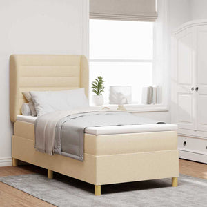 Boxspringbett Creme 200x80 cm mit Matratze