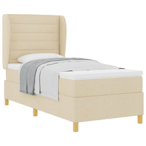Boxspringbett Creme 200x80 cm mit Matratze