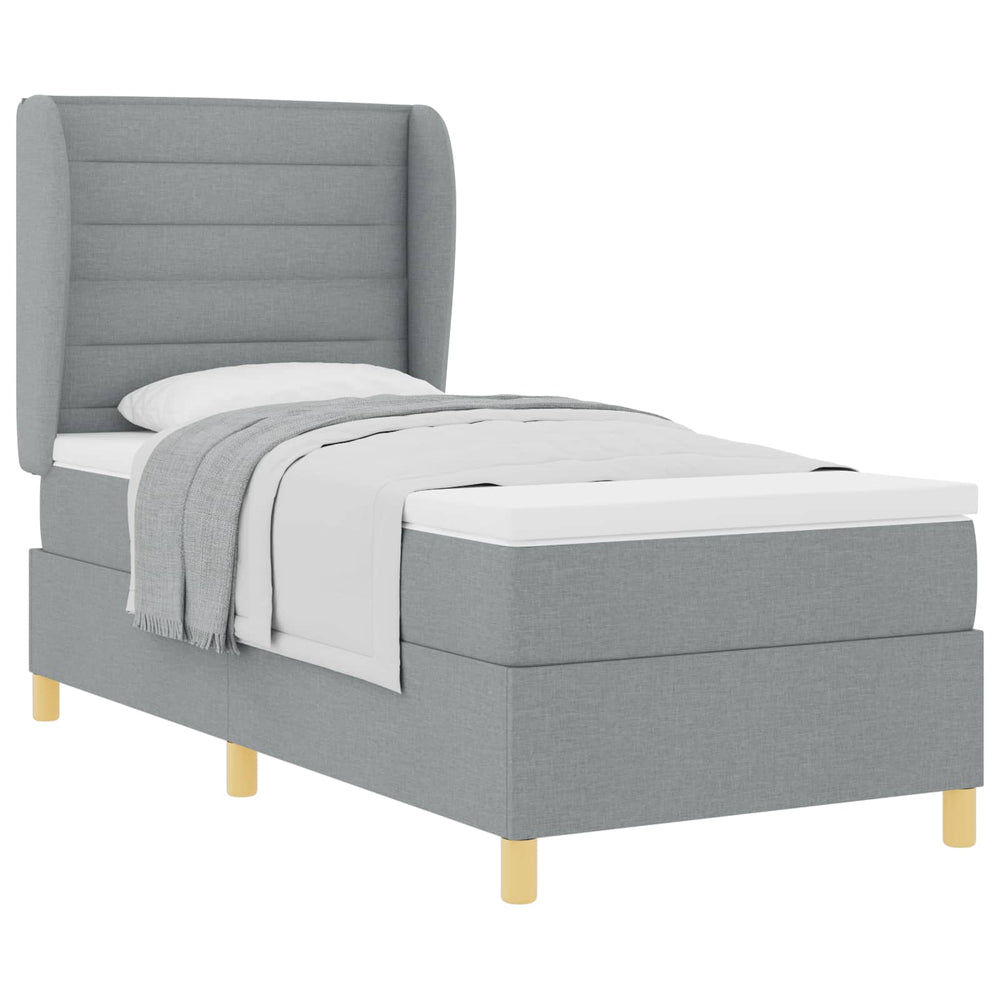Boxspringbett mit Matratze Hellgrau 190x90 cm