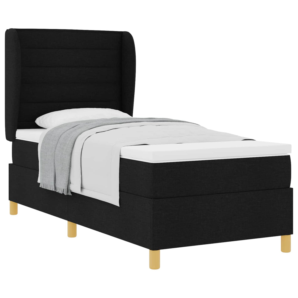 Boxspringbett mit Matratze Schwarz 190x90 cm
