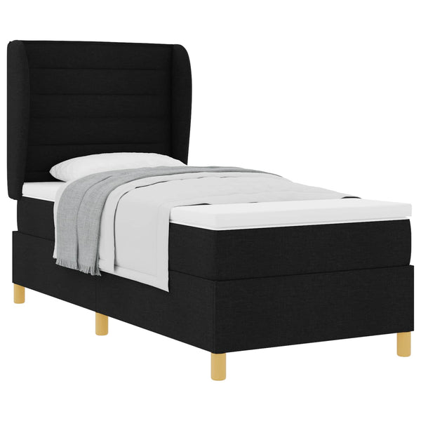 Boxspringbett mit Matratze Schwarz 190x90 cm